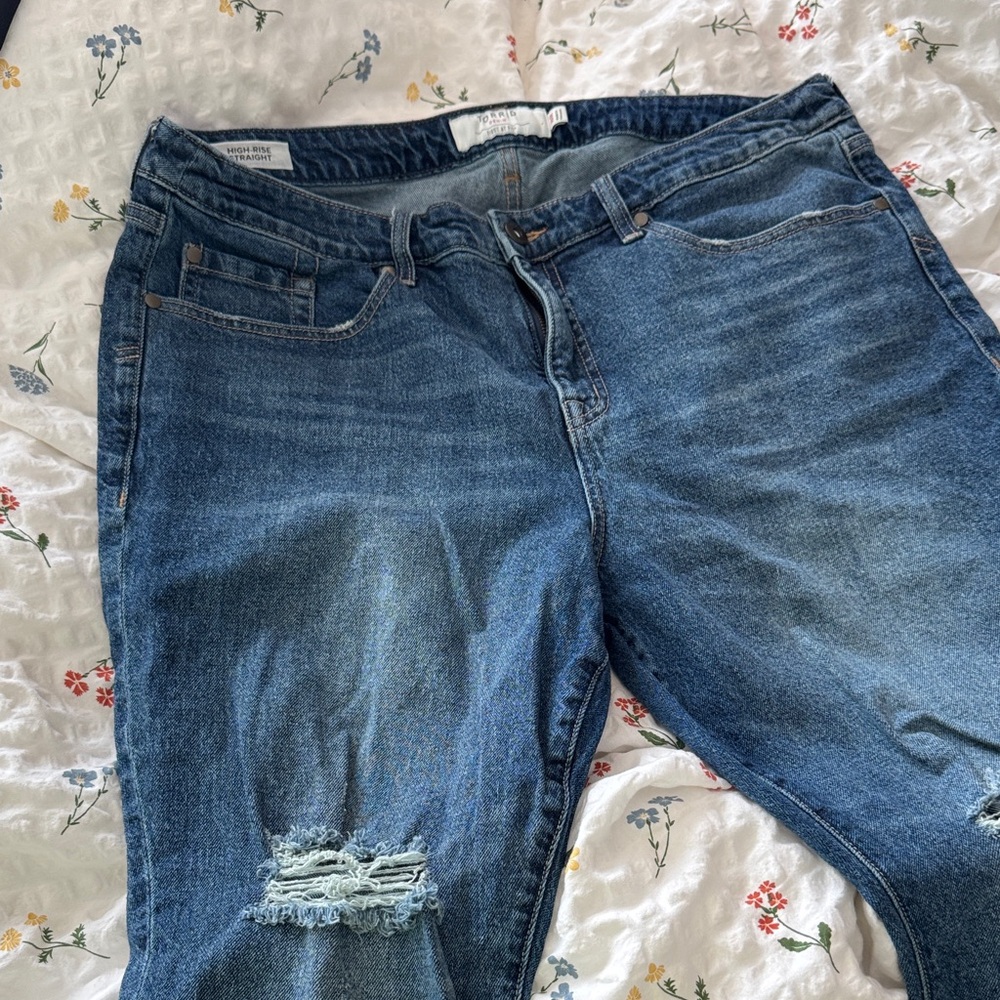 Torrid Blue Distressed Boyfriend Jeans